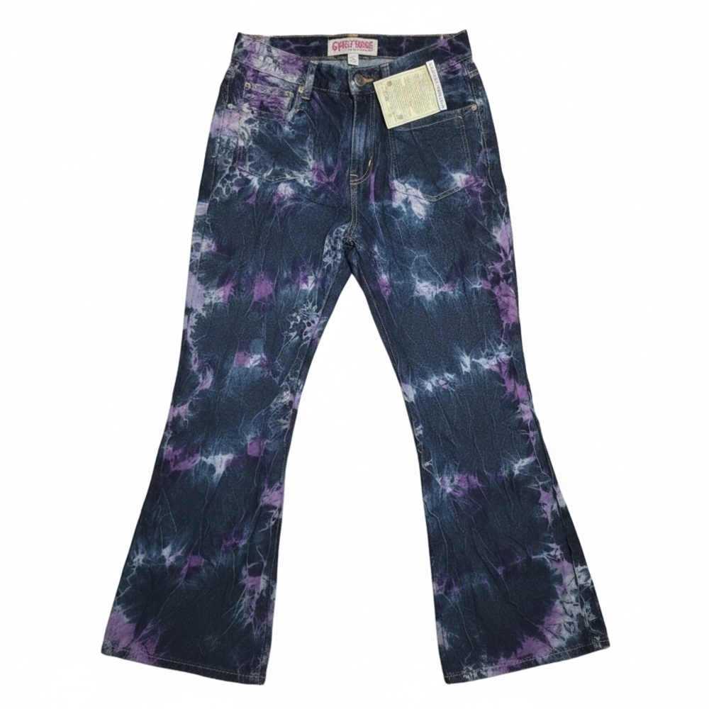 Gypsy Rose Stretchy Tie Dye Flare Jeans NWT Boho Hippie Chic Size XL
